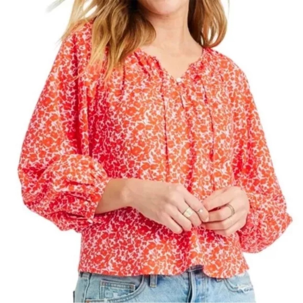 NWT Woman’s Floral Orange Blouse by Universal Thread